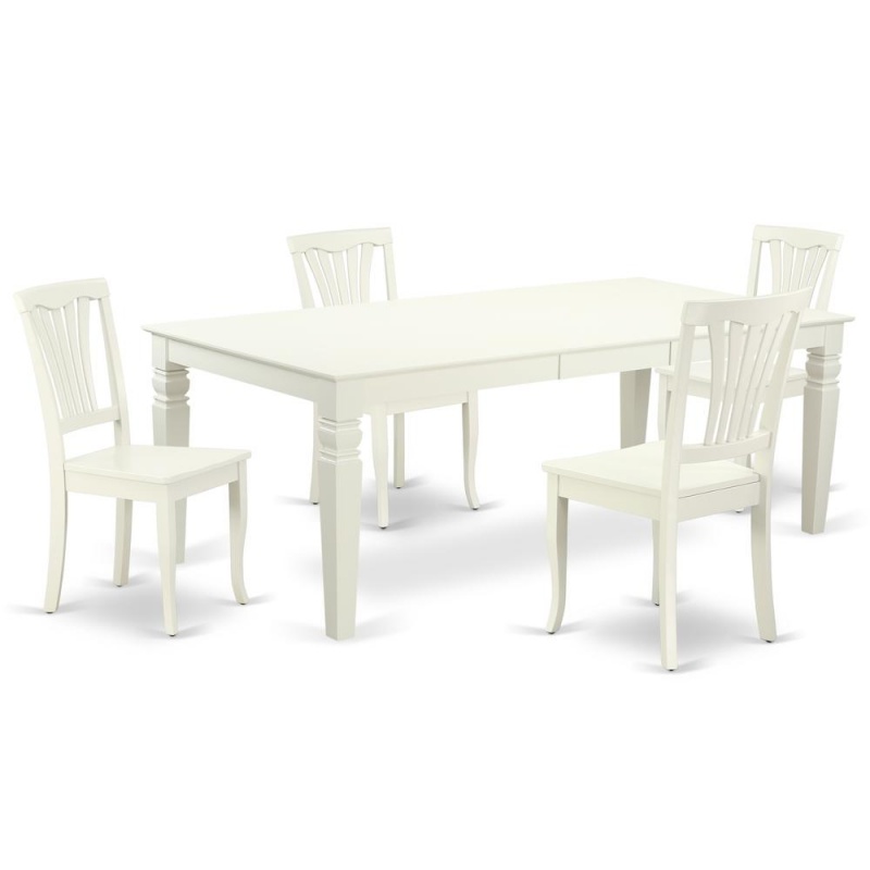 Dining Room Set Linen White, Lgav5-Lwh-w