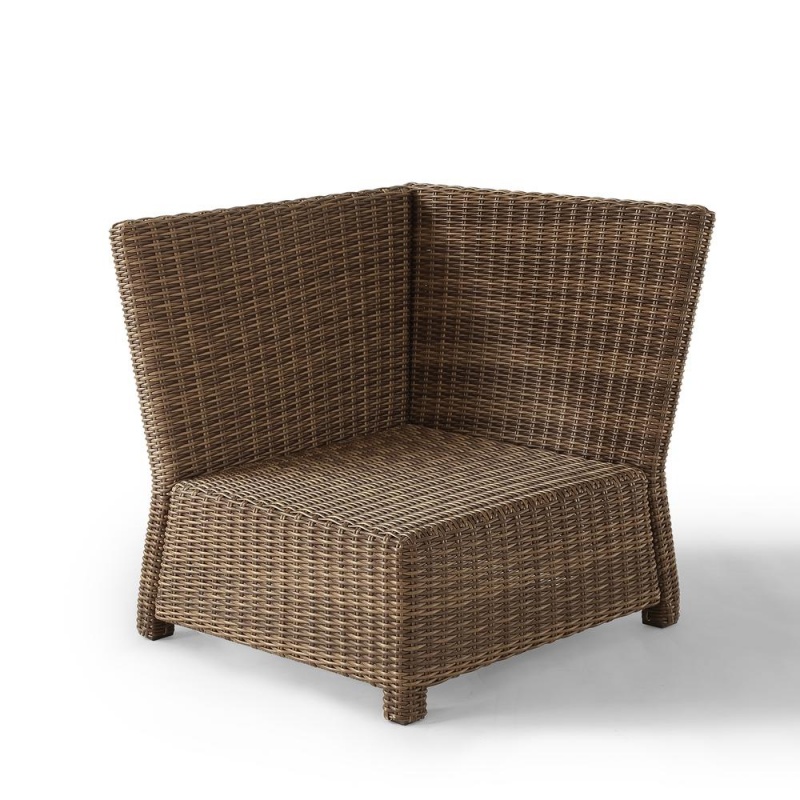 Bradenton Outdoor Wicker Sectional Corner Chair Sangria/Weathered Brown