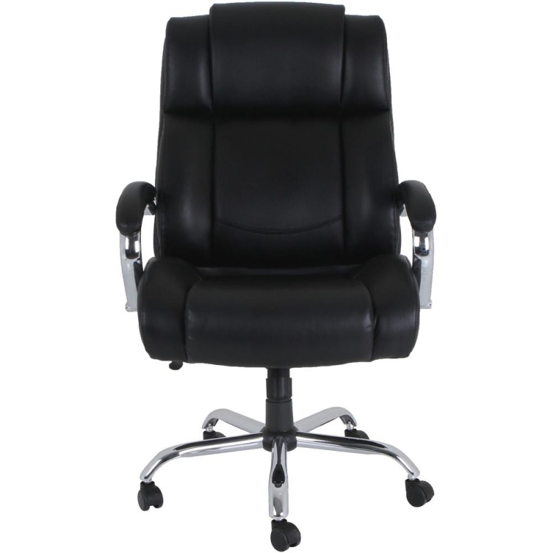 Lorell Big And Tall Leather Chair With Ultracoil Comfort - Black - 1 Each