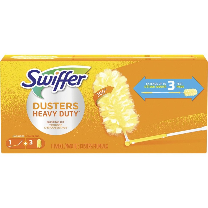 Swiffer 360 Dusters Extender Kit - Microfiber Bristle - Plastic Handle - 1 / Kit - White