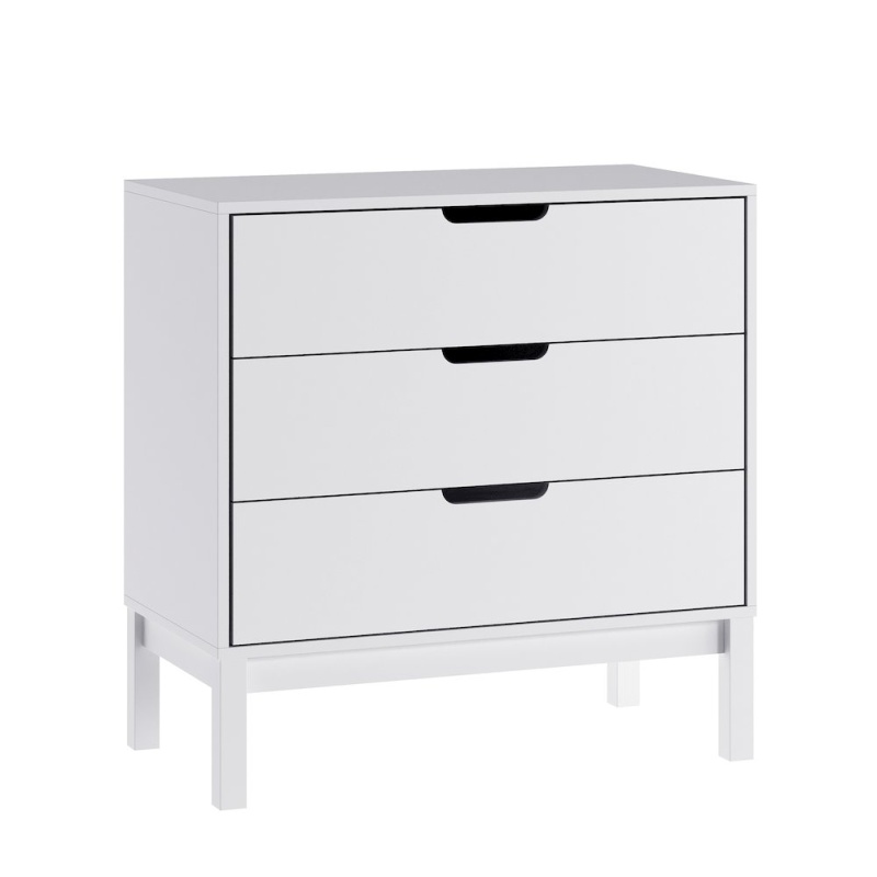 Dallas Wooden 3-Drawer Dresser in White