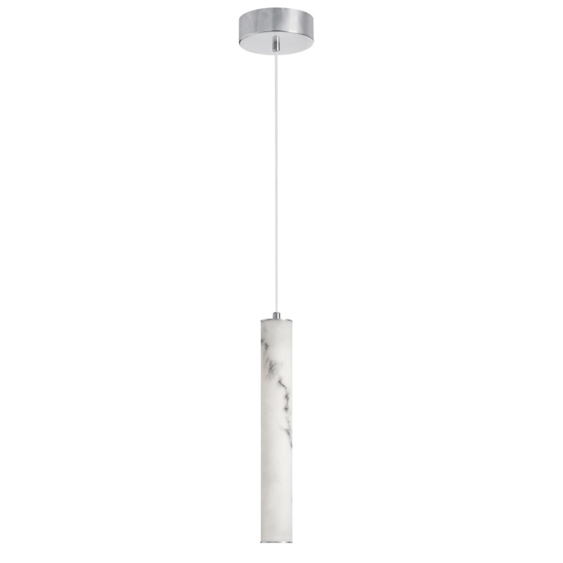 10W Pendant in Polished Chrome W/ Alabaster Diffuser