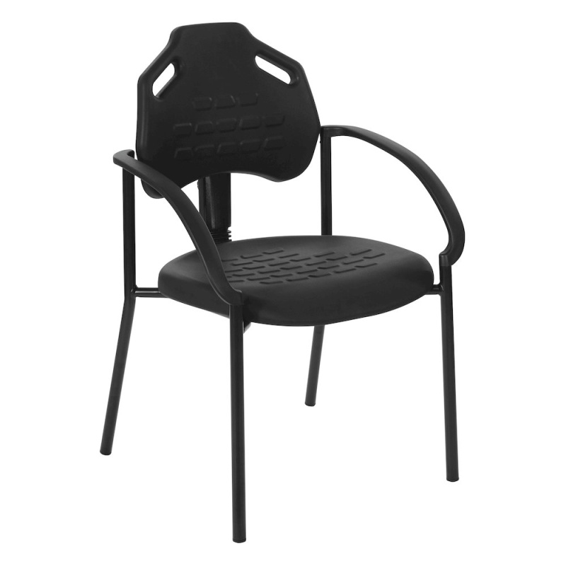 Black Self Skinned Urethane Guest Arm Chair