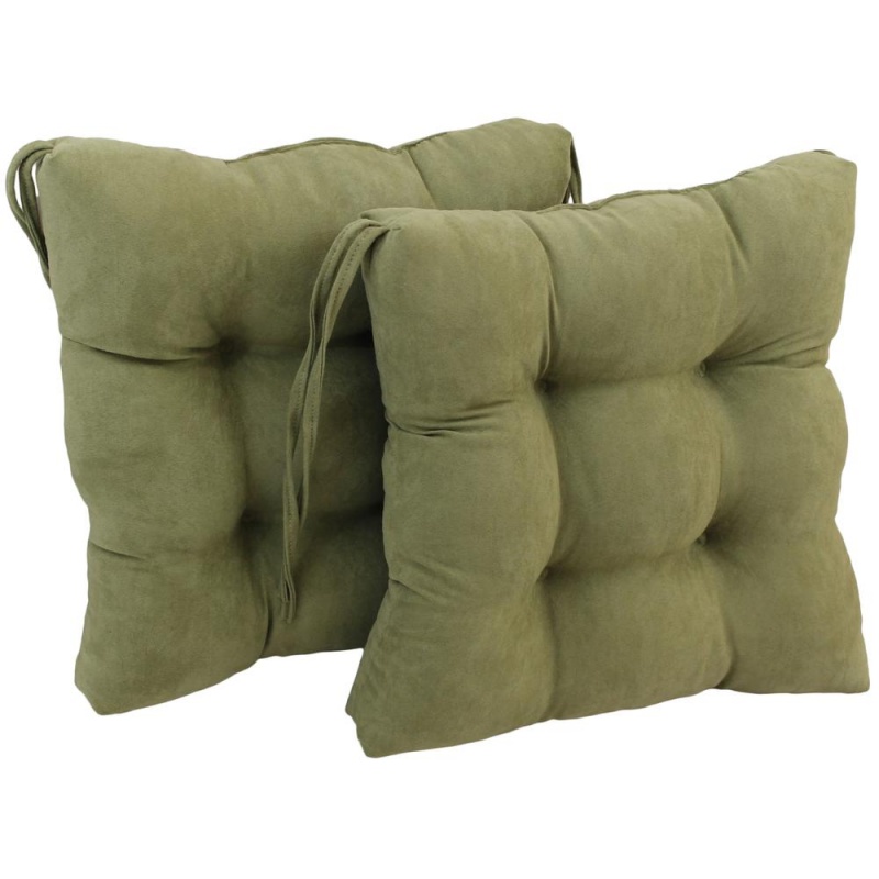 16-Inch Solid Microsuede Square Tufted Chair Cushions (Set Of 6) 916X16sq-T-6Ch-Ms-Sg