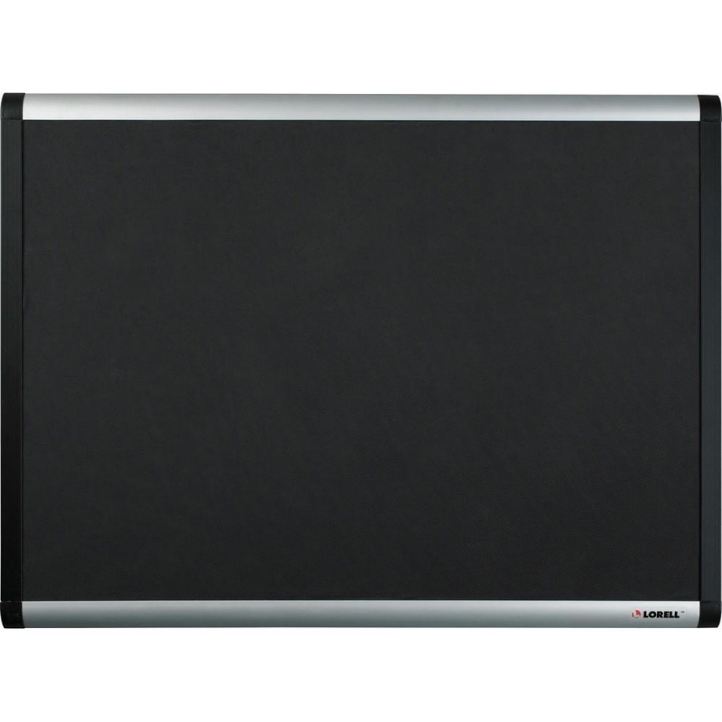 Lorell Black Mesh Fabric Covered Bulletin Boards - 36" Height X 48" Width - Fabric Surface - Black Anodized Aluminum Frame - 1 Each