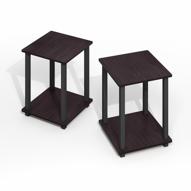 Simplistic End Table, Set of Two, Dark Mocha