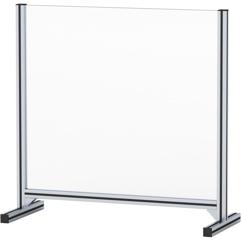 Lorell Adjustable Glass Protective Barrier - 30" Width X 41" Height - 1 Each - Clear - Tempered Glass, Aluminum