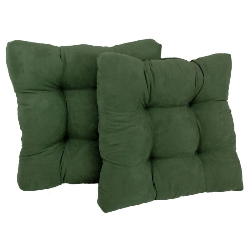 19-Inch Squared Microsuede Tufted Dining Chair Cushion (Set Of Two)