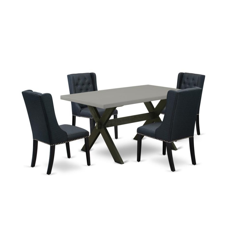 East West Furniture 5-Piece Dining Room Table Set