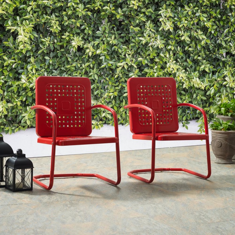 Bates 2Pc Outdoor Chair Set Red - 2 Chairs