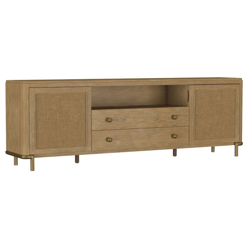 Arini Rattan Cane 2-Door TV Stand Media Console