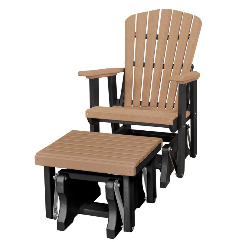 Fan Back Glider and Ottoman in Cedar