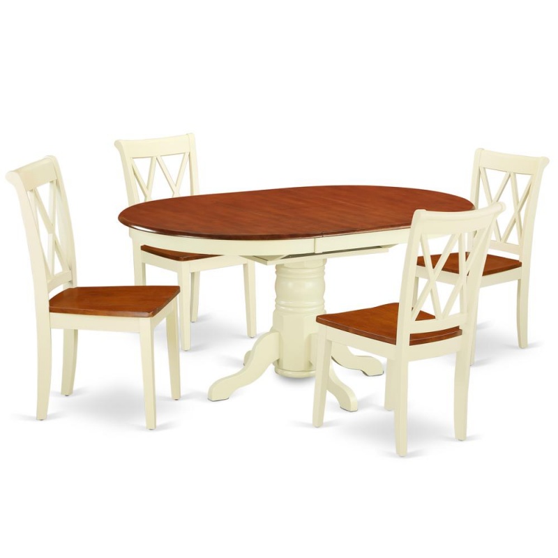 Dining Room Set Buttermilk & Cherry, Kecl5-Bmk-w