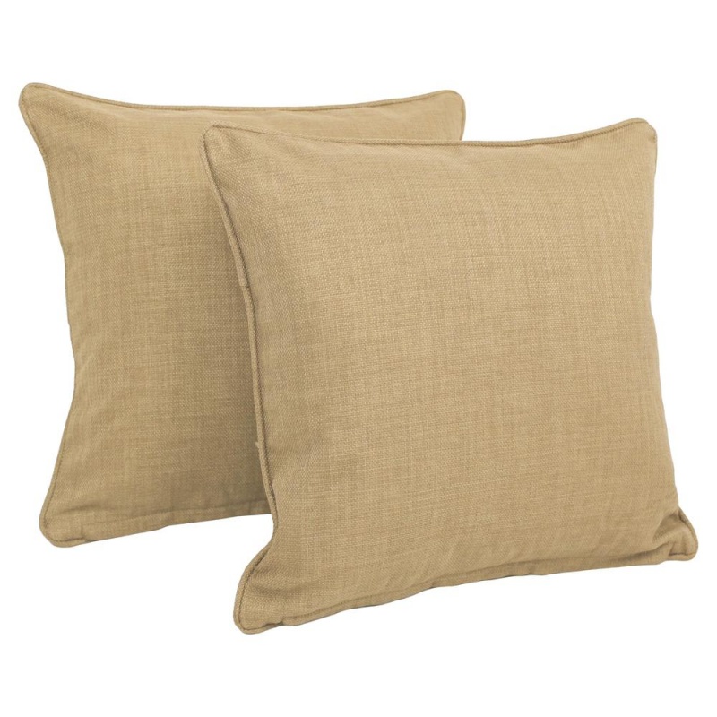 18-Inch Outdoor Throw Pillows with Inserts, Sandstone