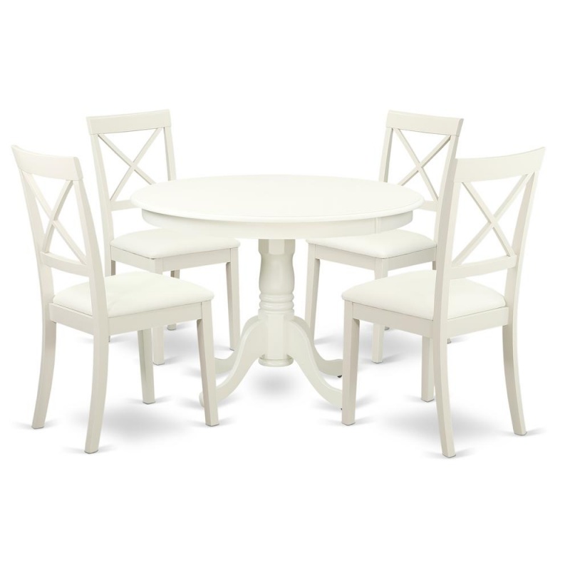 Dining Room Set Linen White, Hlbo5-Lwh-Lc