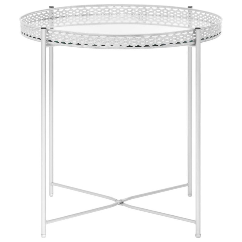 Vidaxl Side Table Silver 15.7"X15.7"X16.1" Glass 2800