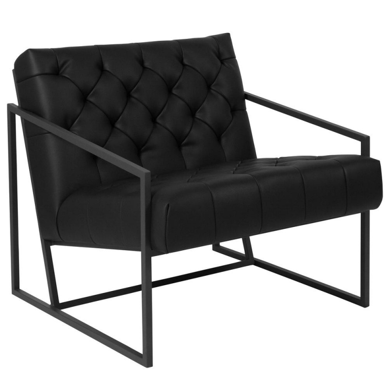 Madison Black Leathersoft Tufted Lounge Chair
