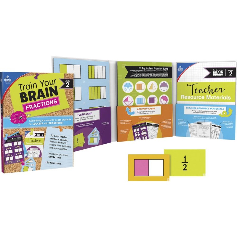 Carson Dellosa Education Train Your Brain Fractions Classroom Kit - Classroom Activities, Modeling, Fun And Learning - Recommended For 8 Year - 11 Year - 1.10"Height X 11.60"Width X 8.90"Depth - 1 Eac