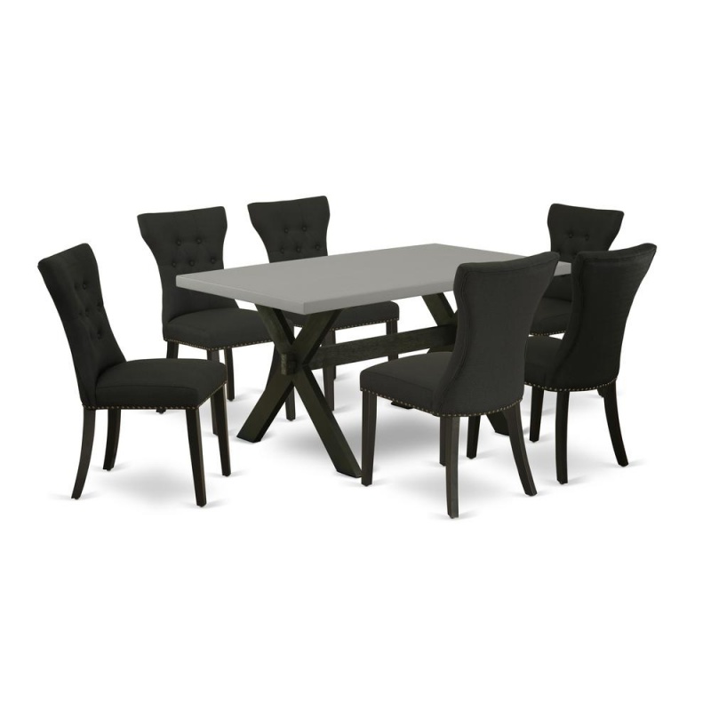 7-Pc Kitchen Dining Set with 6 Parson Chairs