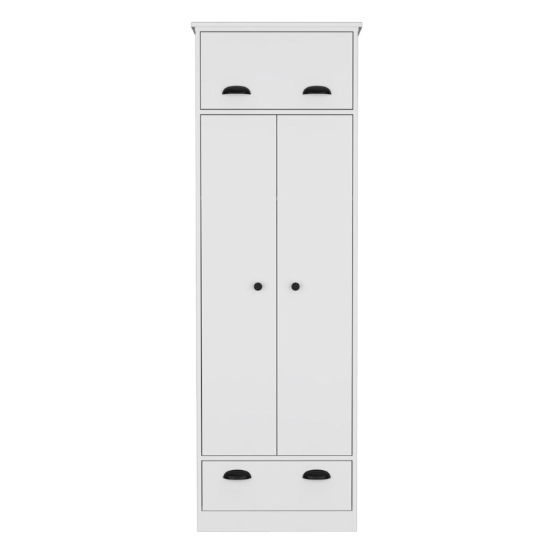 Tifton White Armoire with 2 Doors and 1 Hinged Drawer