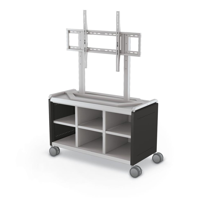 Compass Cabinet Maxi H1 - Cubbies / Casters / TV Mount - Black