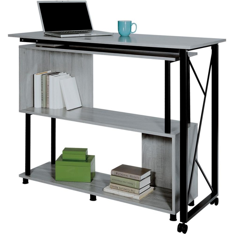 Safco Mood Rotating Worksurface Standing Desk - Box 2 Of 2 - Rectangle Top - 53.25" Table Top Width X 21.75" Table Top Depth - 42.25" Height - Assembly Required - Laminated, Gray - Powder Coated Steel