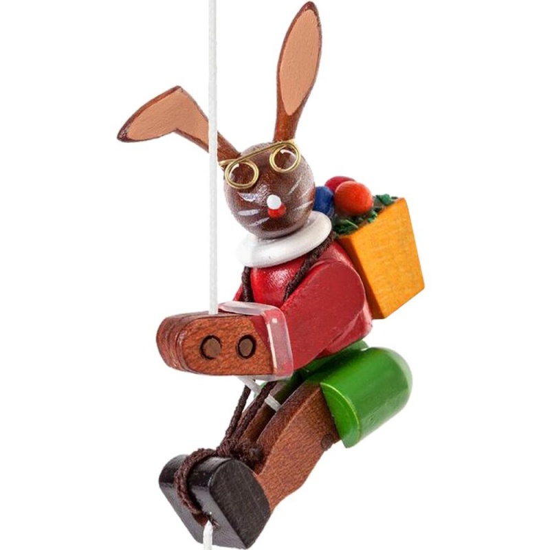Dregeno Wooden Toy - Climbing Easter Bunny - - 2"H X .675"W X 1.675"d