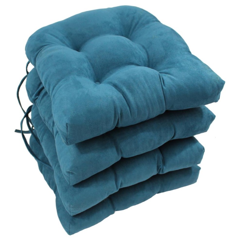 16-Inch Solid Microsuede U-Shaped Tufted Chair Cushions (Set Of 4) 916X16us-T-4Ch-Ms-Tl