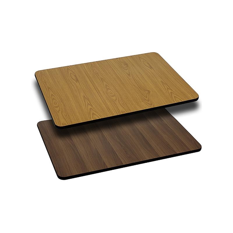 24'' X 30'' Rectangular Table Top With Natural Or Walnut Reversible Laminate Top