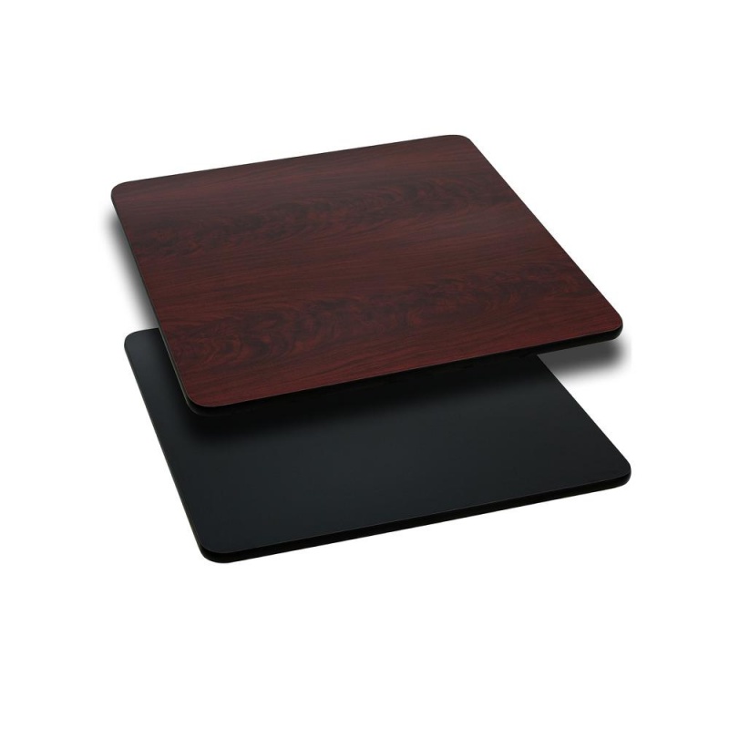 24'' Square Table Top With Black Or Mahogany Reversible Laminate Top