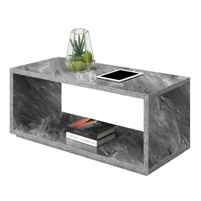 Northfield Admiral Coffee Table With Shelf, Gray Faux Marble