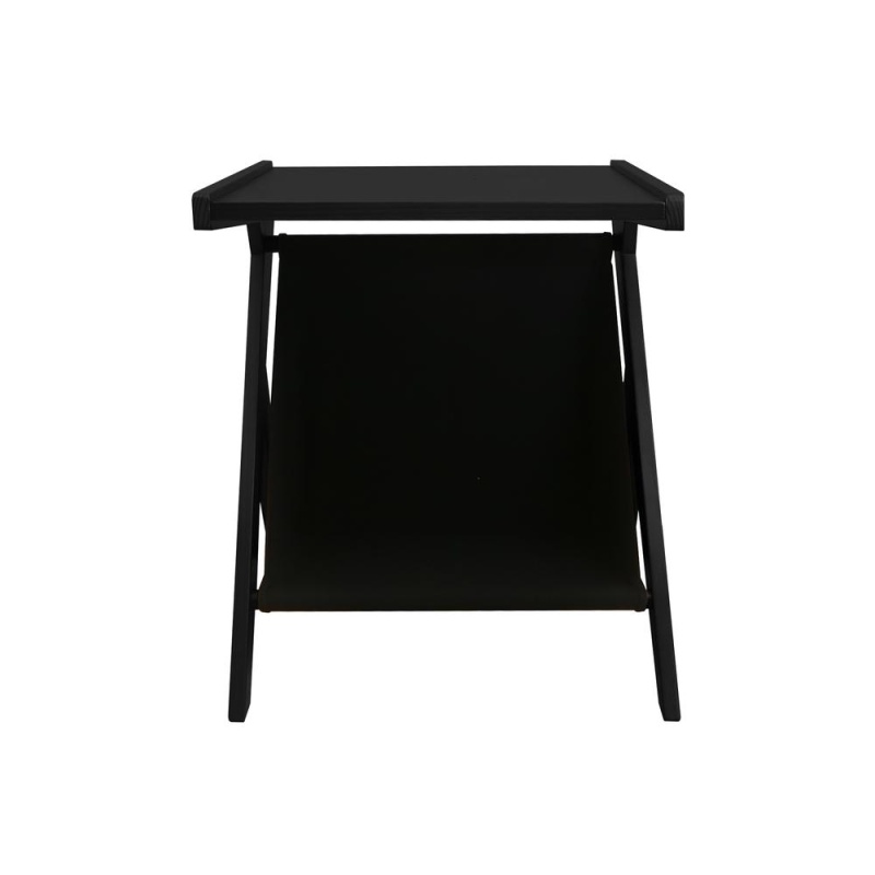 Casual Home Z-Shaped Sofa Side Table With Canvas Storage Basket