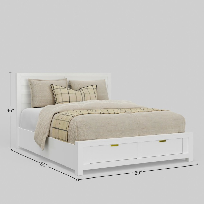 Carmel Eastern King Storage Bed, White