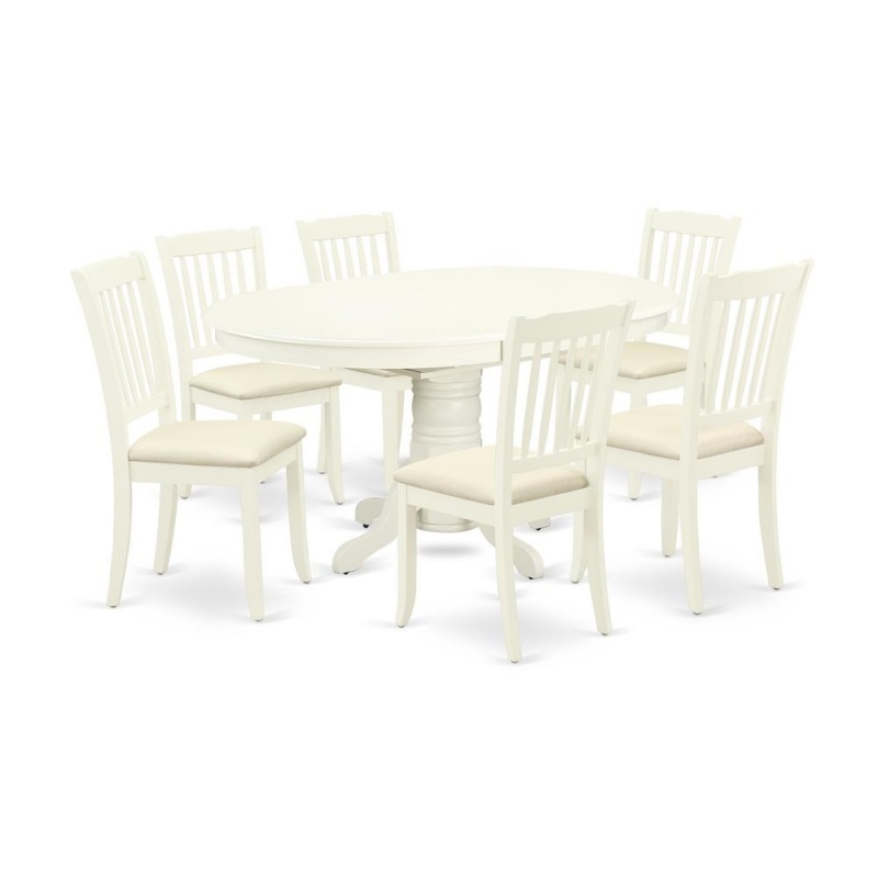 Dining Room Set Linen White, Avda7-Lwh-c