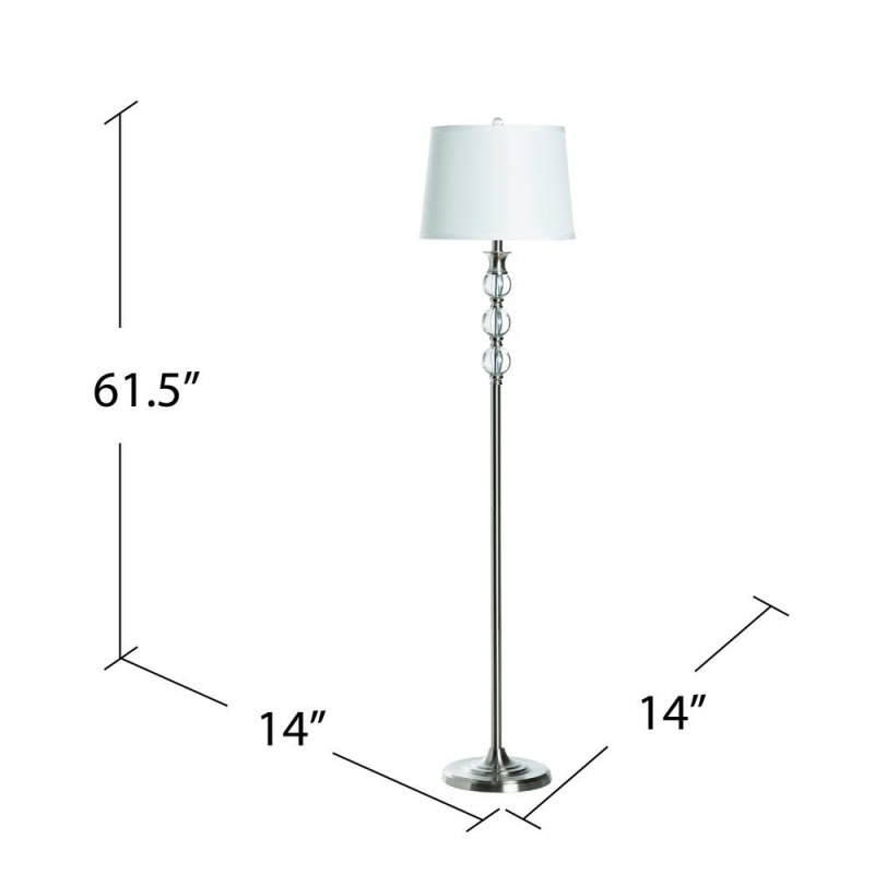 61.5"Th Metal+Crystal Floor Lamp, 1 Pc Kd/ Bwn,2.08'