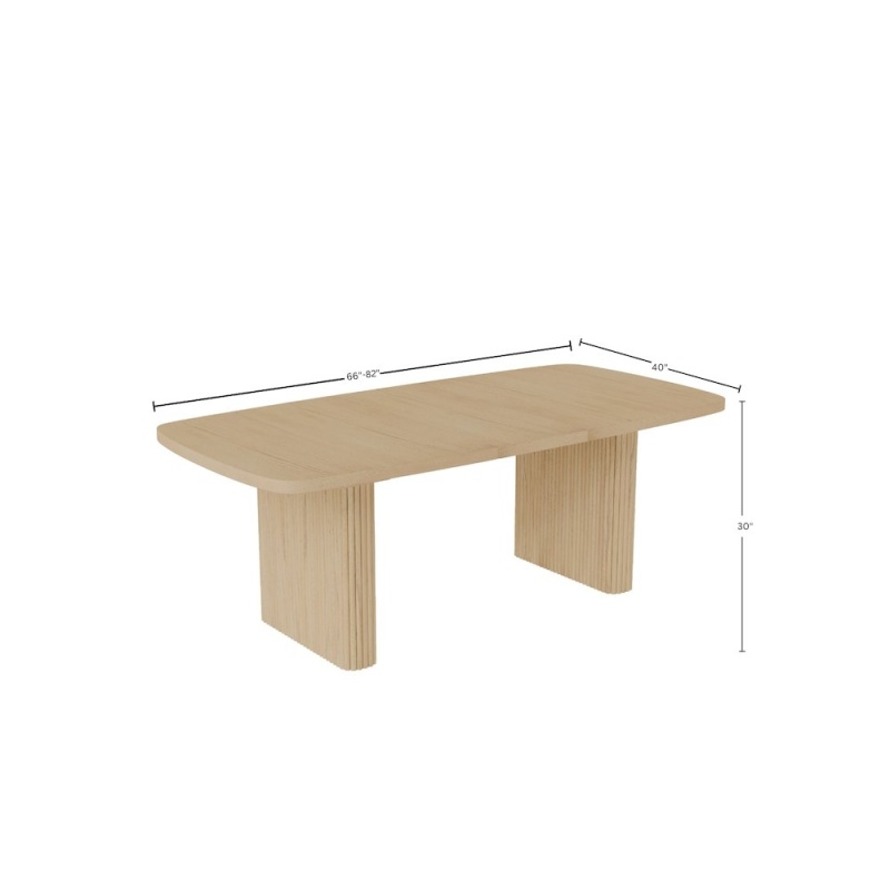 Reba Rectangular Dining Table, White Wash