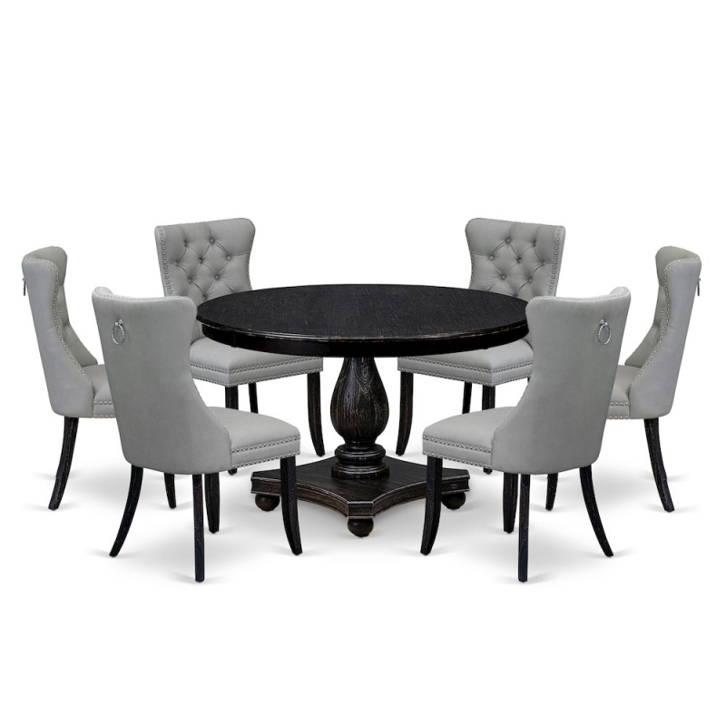 7 Piece Dining Table Set with 48" Round Table