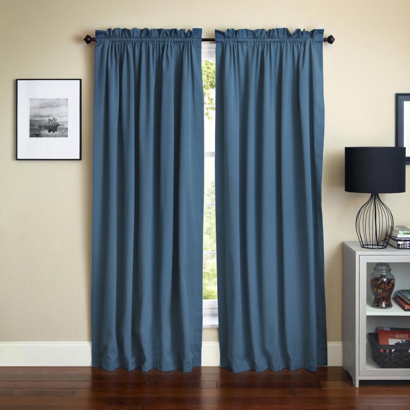 Blazing Needles 108-Inch By 52-Inch Twill Curtain Panels (Set Of 2)