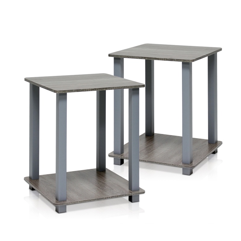 Simplistic End Table, Set Of Two, French Oak Grey