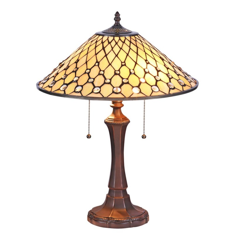 Fanny Tiffany-Style Victorian 2-Light Table Lamp