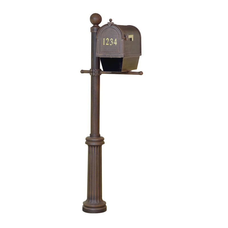Curbside Mailbox With Newspaper Tube, Front Address Numbers And Fresno Mailbox