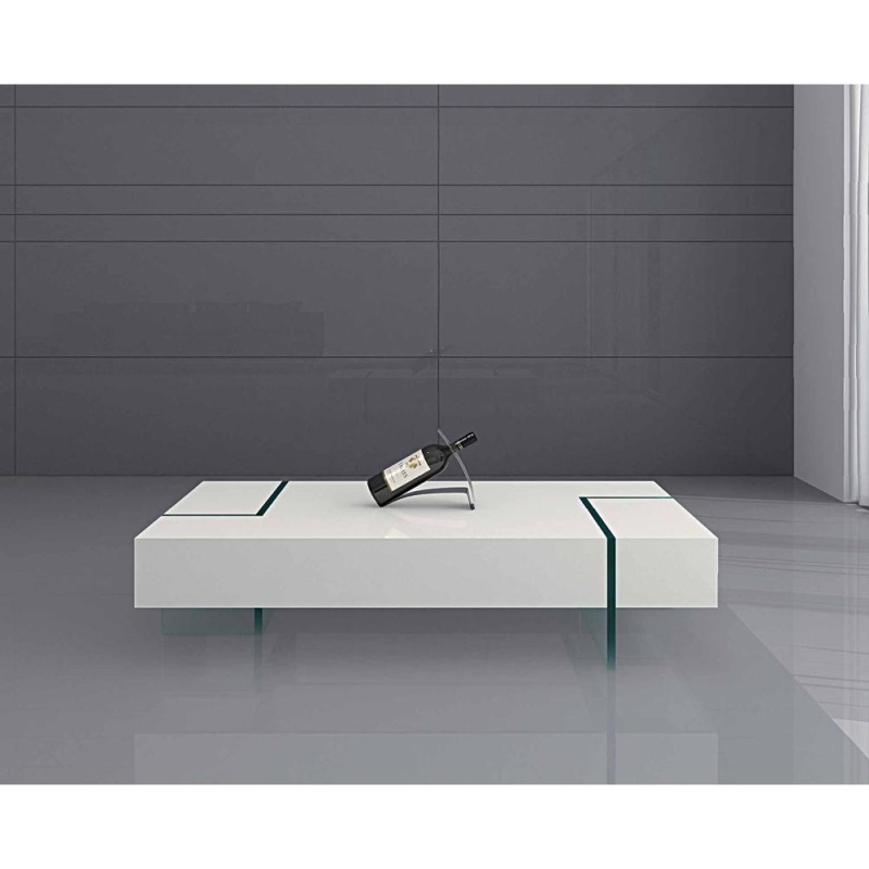 Lacquer Coffee Table W/ 19Mm Tempered Glass Base