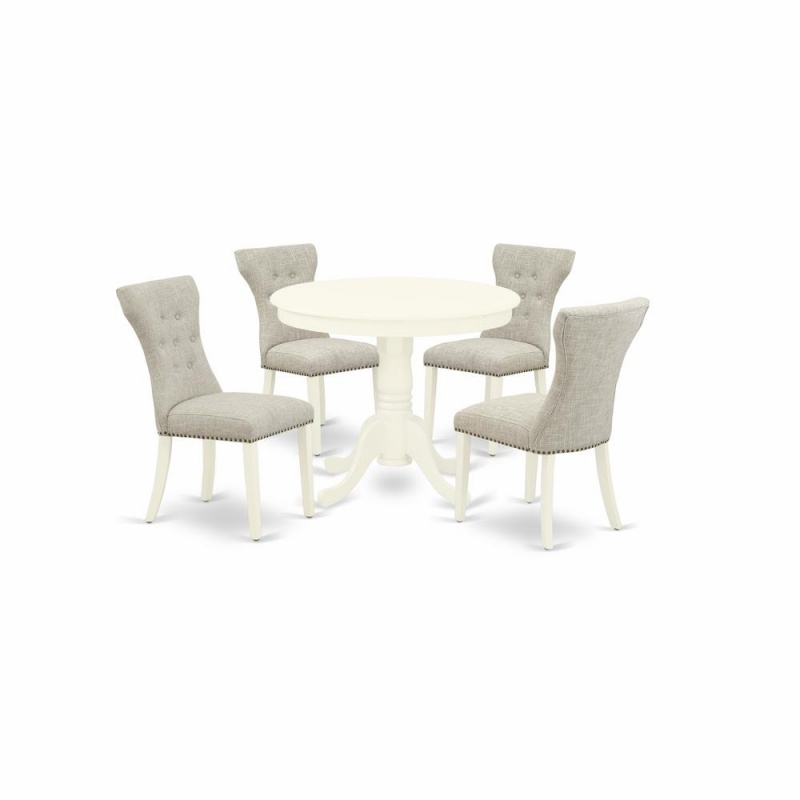 Dining Room Set Linen White, Anga5-Lwh-35