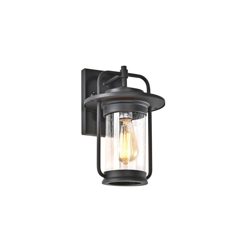 Chloe Lighting Jeffrey Transitional 1 Light Textured Black Outdoor Wall Sconce 13" Height