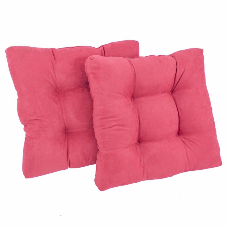 19-Inch Squared Microsuede Tufted Dining Chair Cushion Set of Two