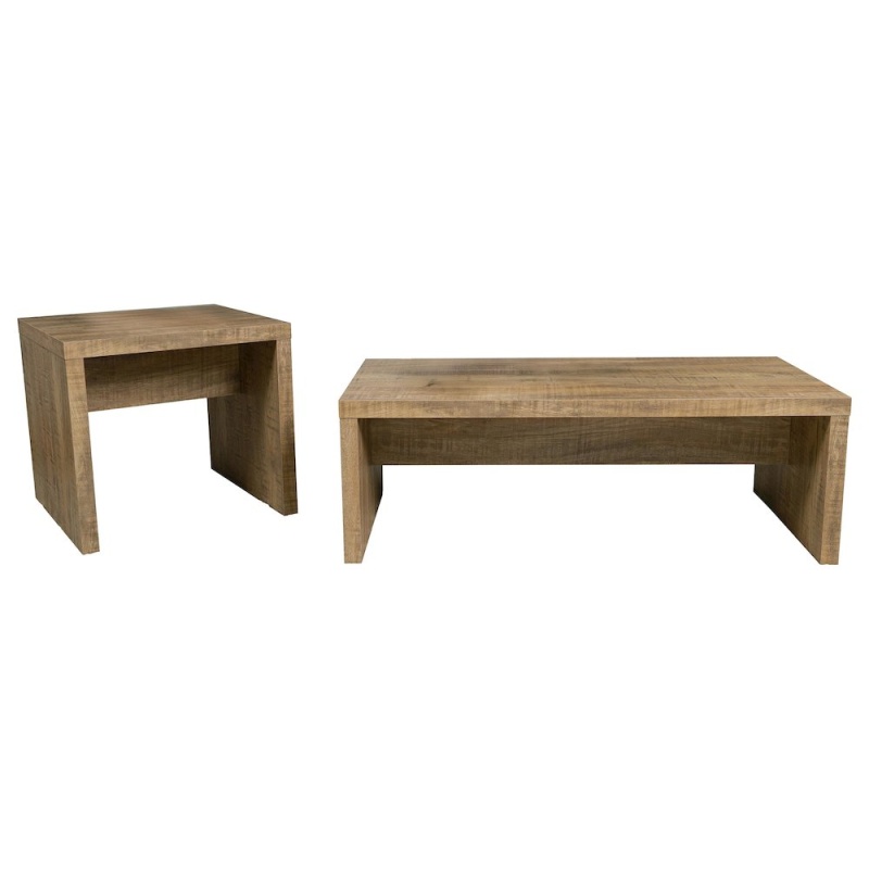 Lynette 2-Piece Rectangular Coffee and End Table Set Mango