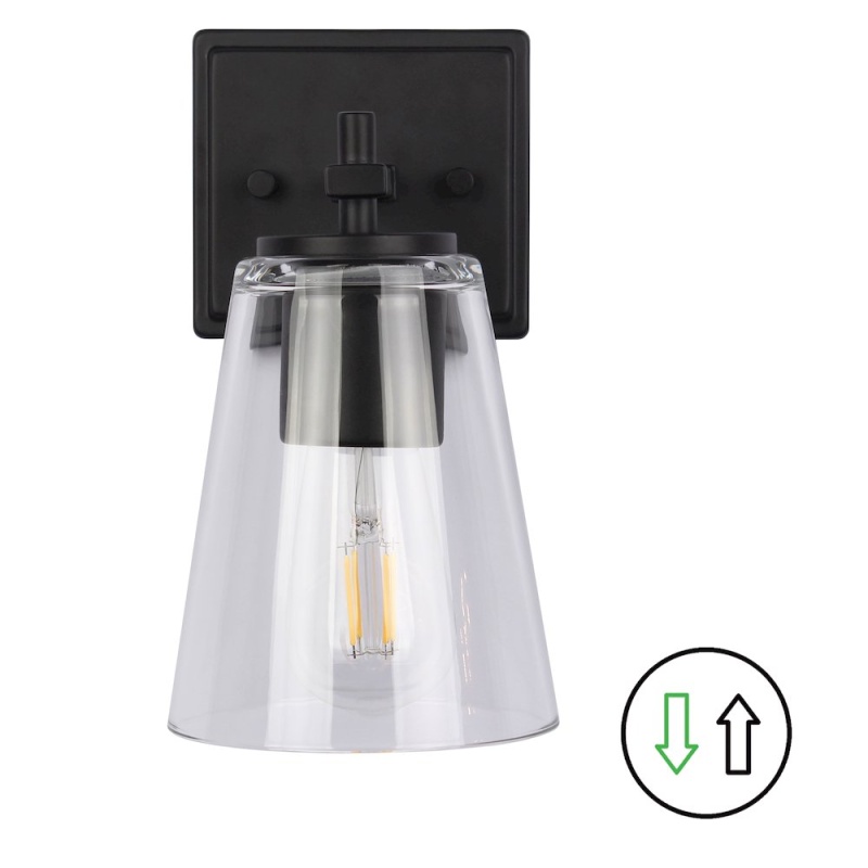 1 Light Wall Sconce in Matte Black