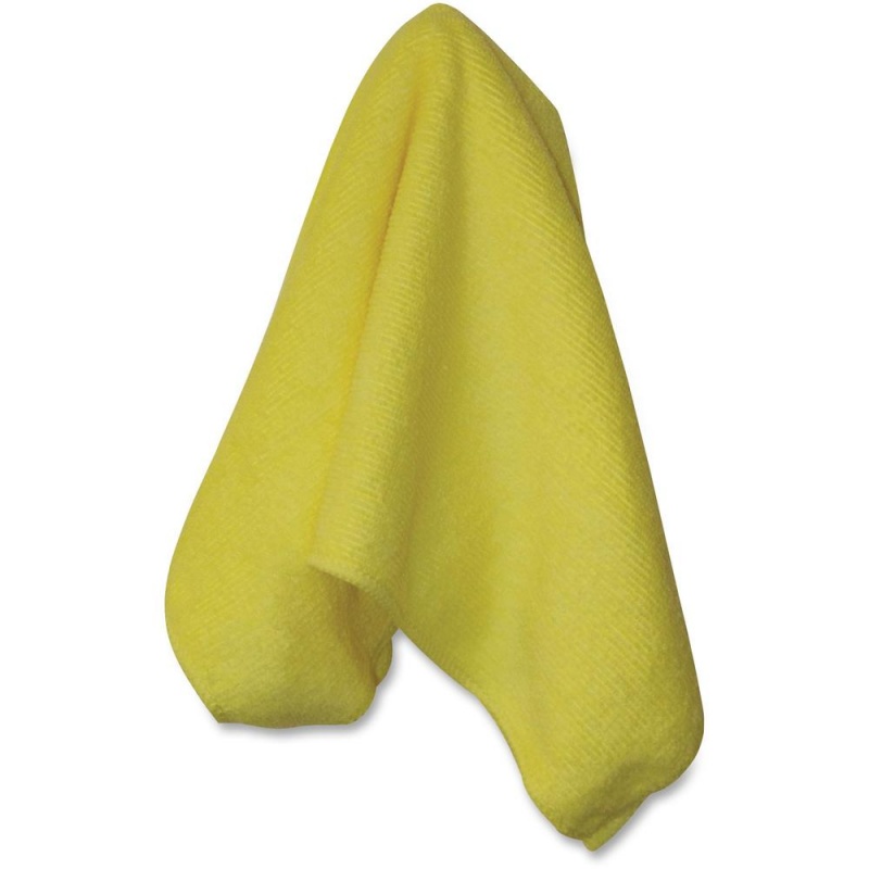 Genuine Joe General-Purpose Microfiber Cloth - For General Purpose - 16" Length X 16" Width - 12 / Bag - Durable - Yellow