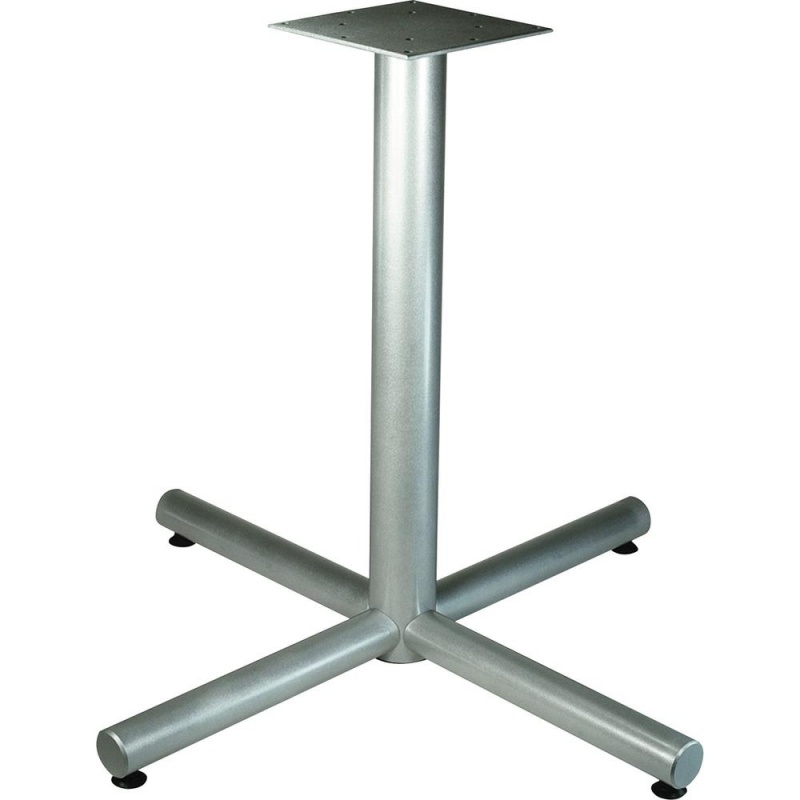 Lorell Hospitality Collection X-Leg Table Base - Metallic Silver X-Shaped Base - 30" Height X 42" Width X 42" Depth - Assembly Required