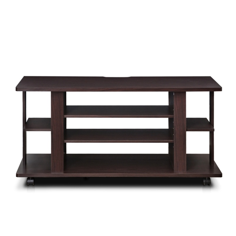 Indo 4-Tier Low Rise Tatami Tv Stands With Casters, Espresso